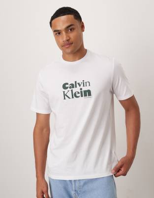 Calvin Klein Jeans Est.1978 Large Logo Font T-shirt In White