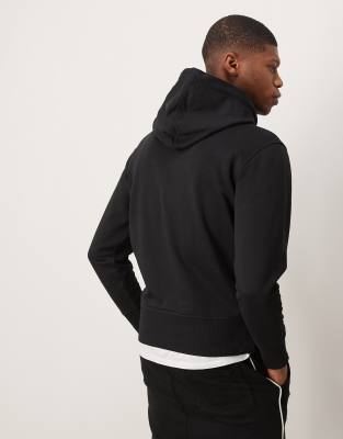 Calvin Klein Jeans Est.1978 Large Logo Graphic Hoodie In Black