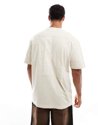 Calvin Klein Jeans Est.1978 Large Tonal Applique Logo Backprint T-shirt In Neutral
