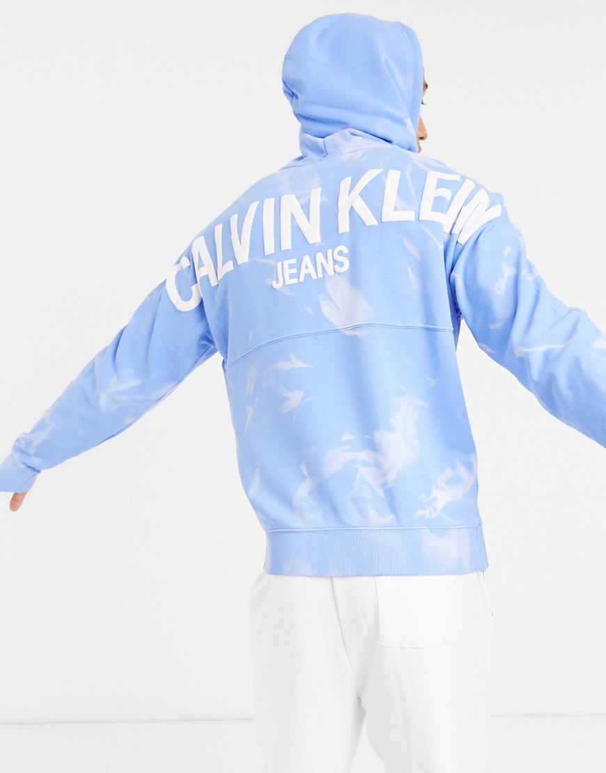 Calvin Klein Jeans - Lava-dye hoodie in blauw