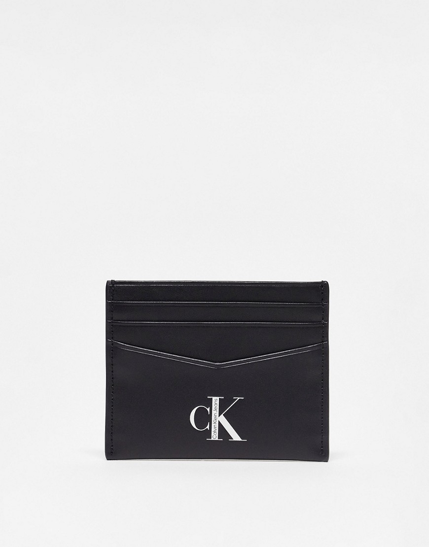 Calvin Klein Jeans leather card holder in black