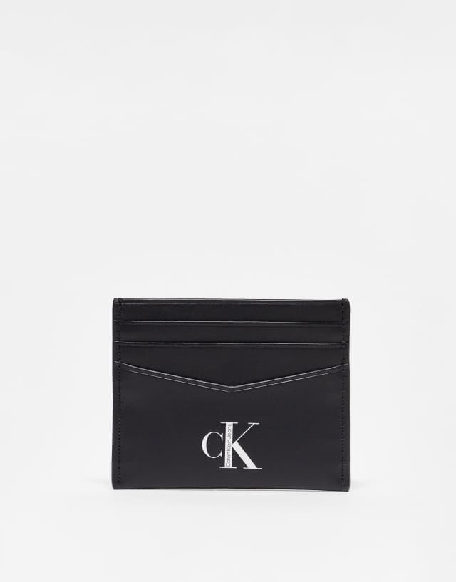 Calvin Klein Jeans leather card holder in black