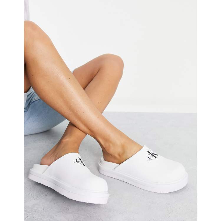 Calvin Klein women mules in white genuine leather 2375DST0964A