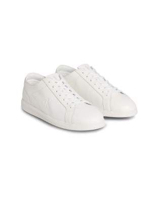 leather cupsole sneakers in white