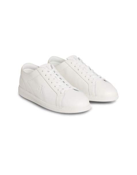 Calvin Klein Jeans leather cupsole sneakers in white - view 1