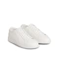 [Calvin Klein Jeans] Calvin Klein Jeans leather cupsole sneakers in white 45 Bright White/Creamy