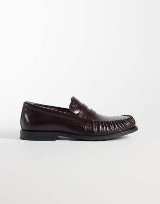  Jeans leather loafer in burgundy