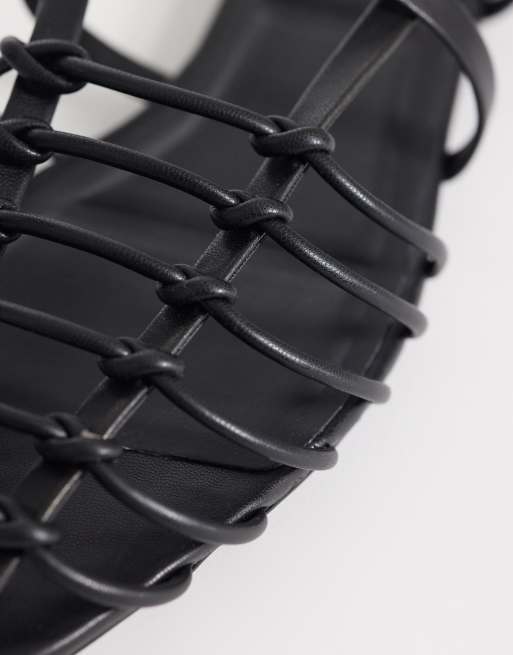 Calvin Klein Jeans – Leder-Ballerinas in Schwarz mit Riemchen, 2 von 4