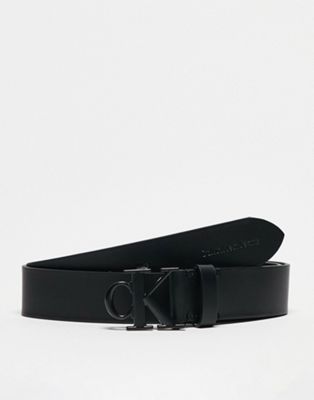 Calvin Klein Jeans – Ledergürtel in Schwarz mit Monogramm-Schnalle, 35 mm |  ASOS