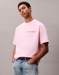 [Calvin Klein Jeans] Calvin Klein Jeans left chest logo t-shirt in pink Chest 40 Rose shadow