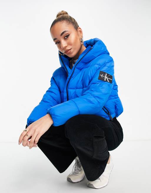 Calvin Klein Jeans lightweight puffer jacket in blue | ASOS