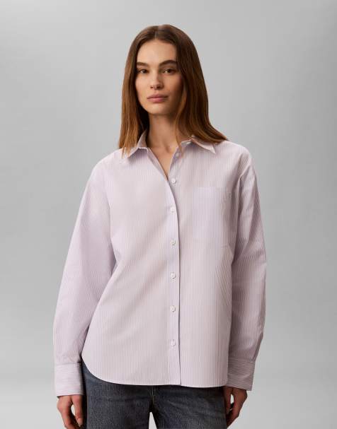 Calvin Klein Jeans – Lilarandig, avslappnad skjorta i bomullspoplin - view 1