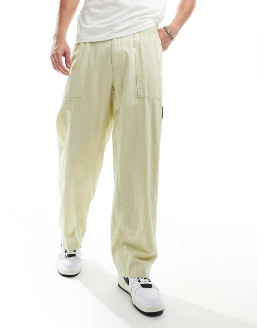 Calvin Klein Jeans linen pants in green, 4 of 5
