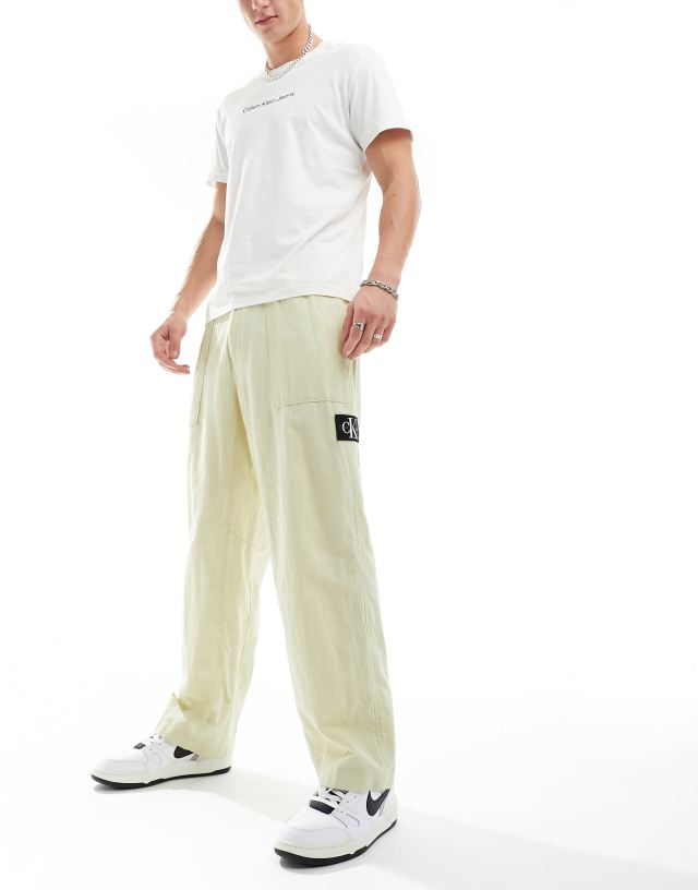 Calvin Klein Jeans - linen trousers in green