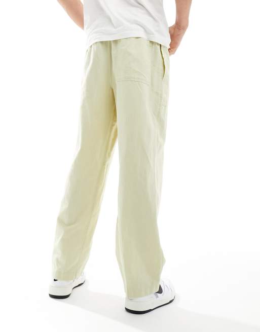 Calvin Klein Jeans linen trousers in green, 2 of 5