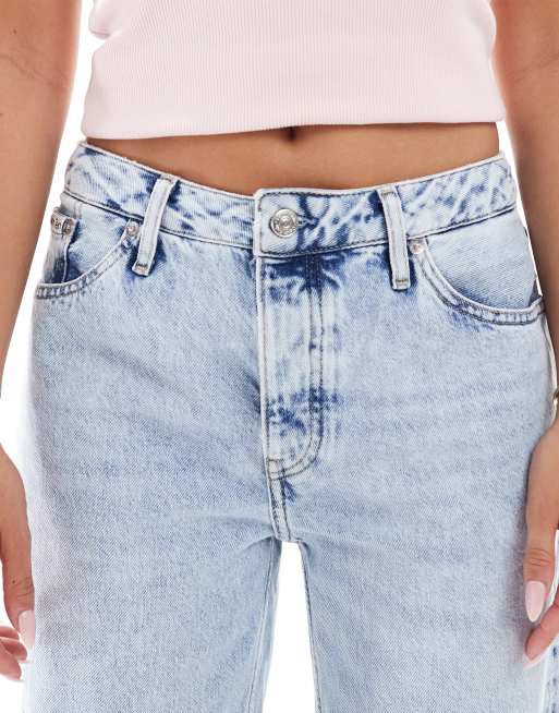 Calvin Klein Jeans – Ljusa, tvättade, jeans med ledig passform i 90-talsstil, 5 av 5