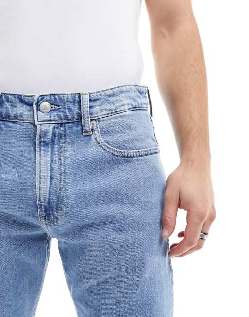 Calvin Klein Jeans – Ljusblå avsmalnande jeans med smal passform, 4 av 5