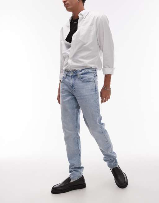 Calvin Klein Jeans – Ljusblå avsmalnande jeans med smal passform, 3 av 5