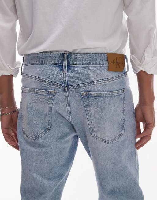 Calvin Klein Jeans – Ljusblå avsmalnande jeans med smal passform, 4 av 5