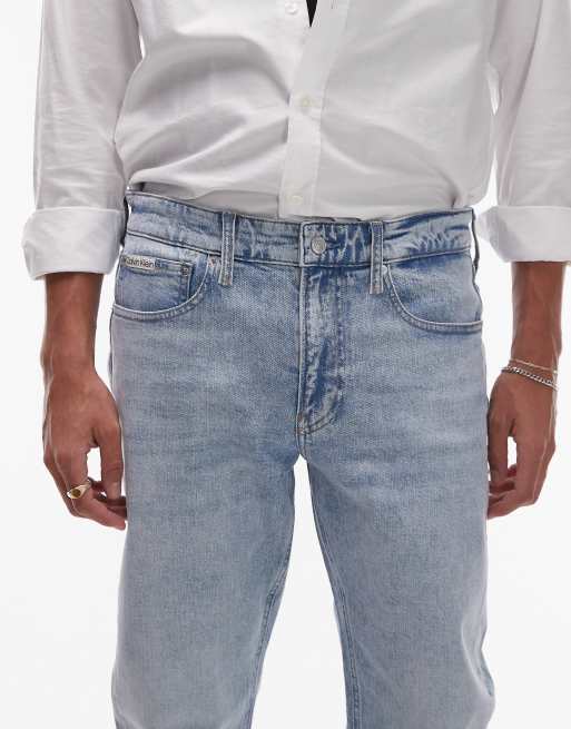 Calvin Klein Jeans – Ljusblå avsmalnande jeans med smal passform, 5 av 5