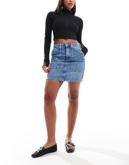 Calvin Klein Jeans – Ljusblå jeanskjol i minilängd, 2 av 5