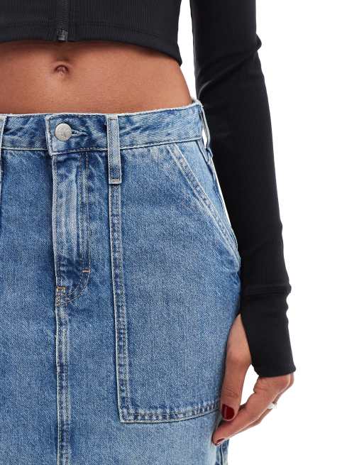 Calvin Klein Jeans – Ljusblå jeanskjol i minilängd, 3 av 5
