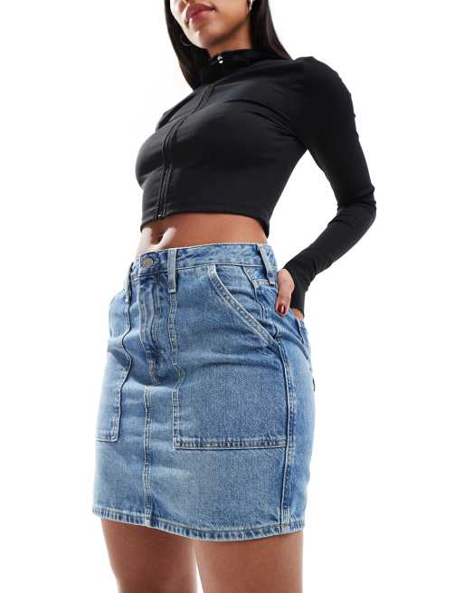 Calvin Klein Jeans – Ljusblå jeanskjol i minilängd, 4 av 5