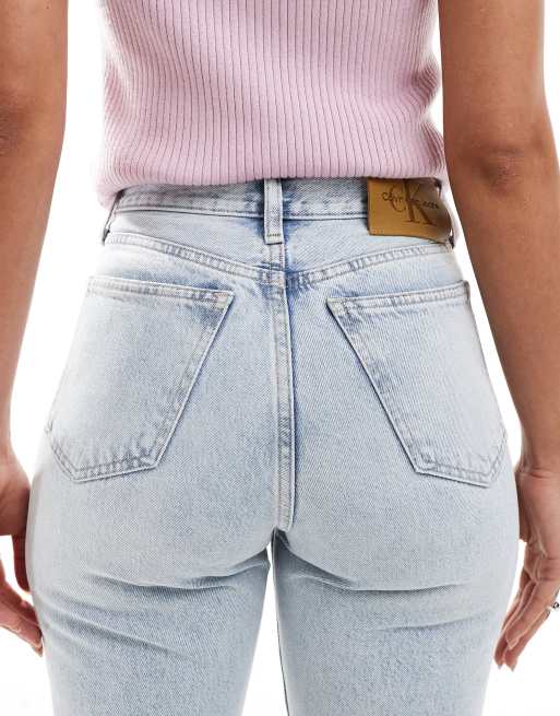 Calvin Klein Jeans – Ljusblå raka jeans med hög midja, 4 av 5
