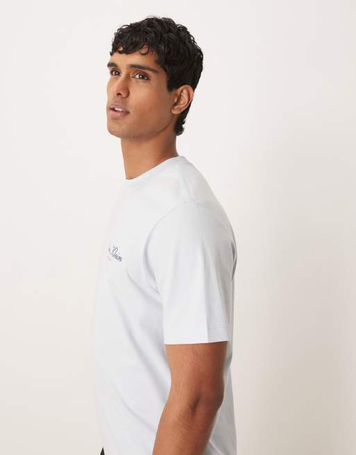 Calvin Klein Jeans – Ljusblå t-shirt med texttryck, 5 av 5