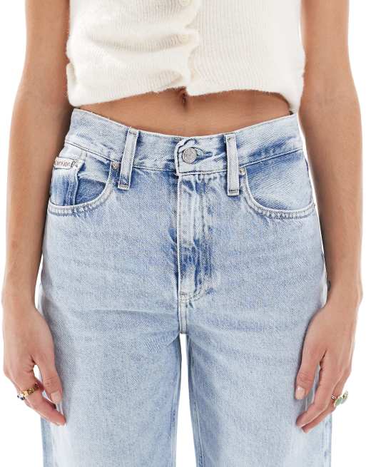 Calvin Klein Jeans – Ljusblå, tvättade jeans med barrelben, 5 av 5
