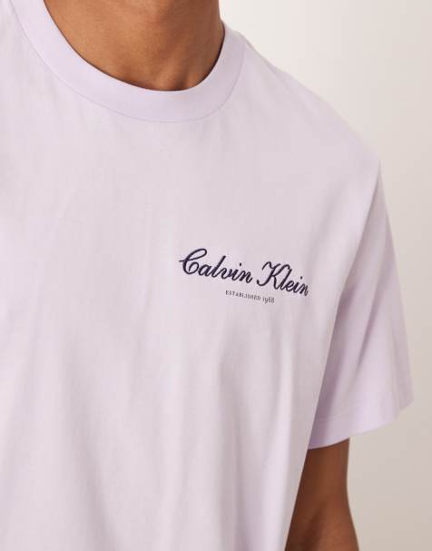 Calvin Klein Jeans – Ljuslila t-shirt med tryck - view 1
