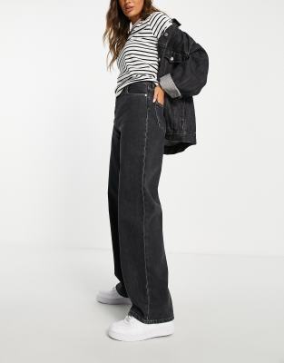 Calvin Klein Jeans high rise relaxed jeans in grey - ASOS Price Checker