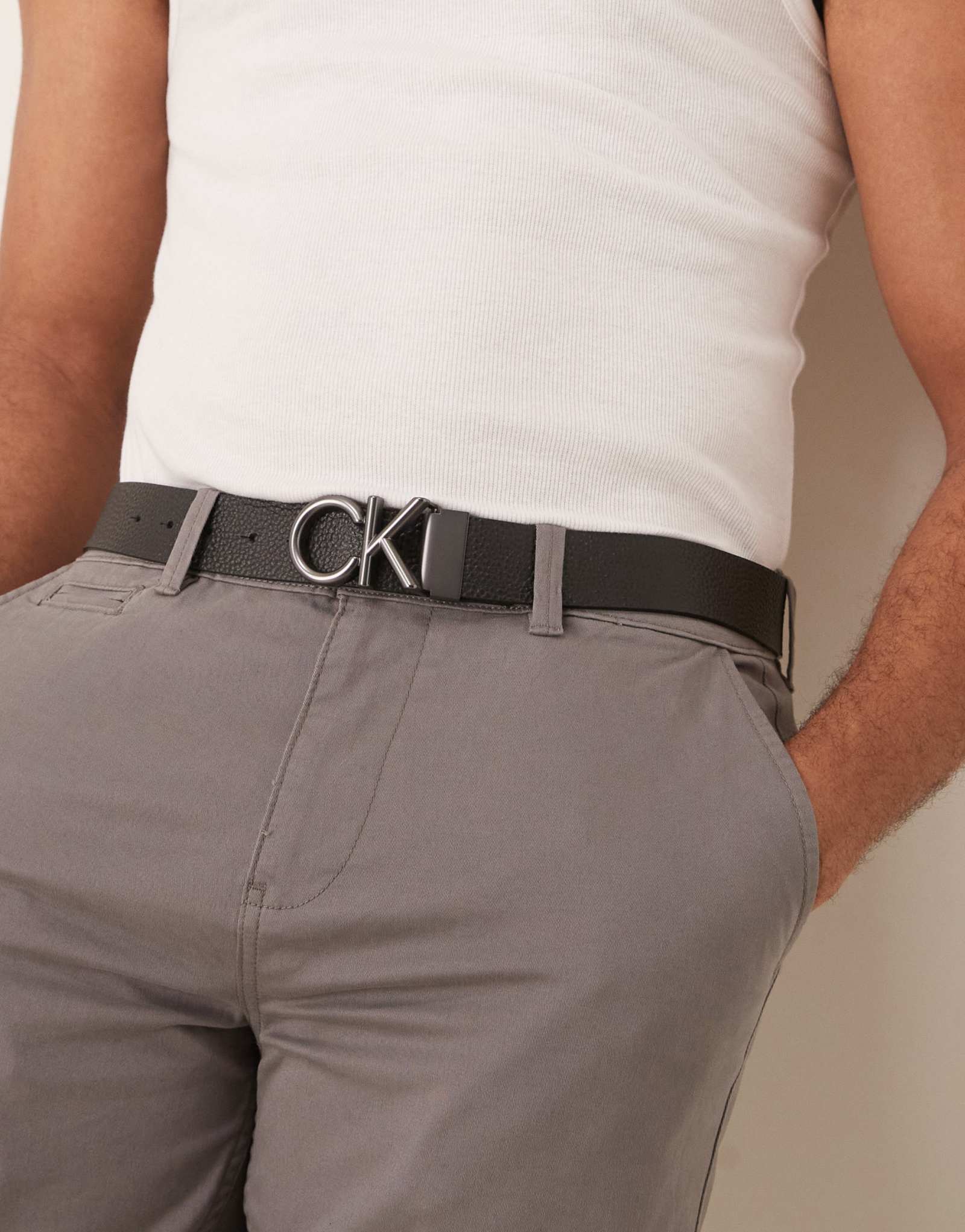 Ремень Calvin Klein Jeans с логотипом длиной 35 мм черного цвета 