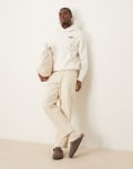 [Calvin Klein Jeans] Calvin Klein Jeans logo back print hoodie in off white - ASOS Exclusive XXL Ivory
