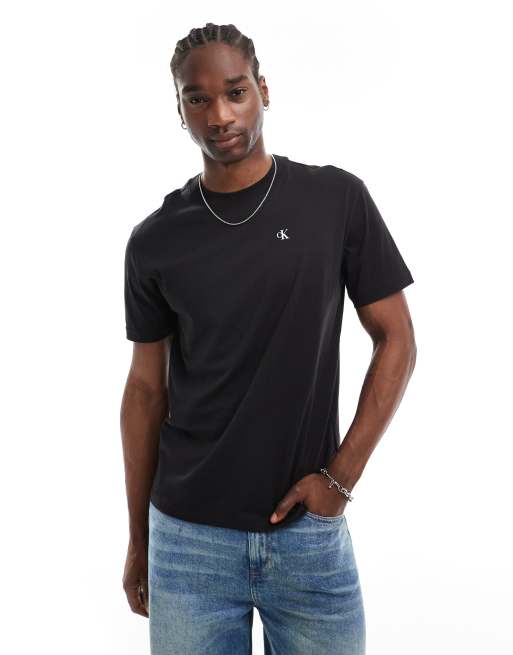 Calvin Klein Jeans logo back print t-shirt in black | ASOS