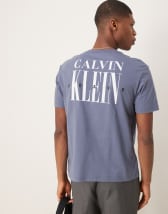 【  Jeans】monologo sleeveless t-shirt in blue Calvin Klein Jeans monologo sleeveless T-shirt in blue | ASOS