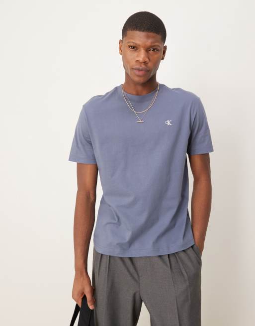Calvin Klein Jeans logo back print t-shirt in grey, 4 of 4