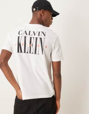 logo back print t-shirt in white