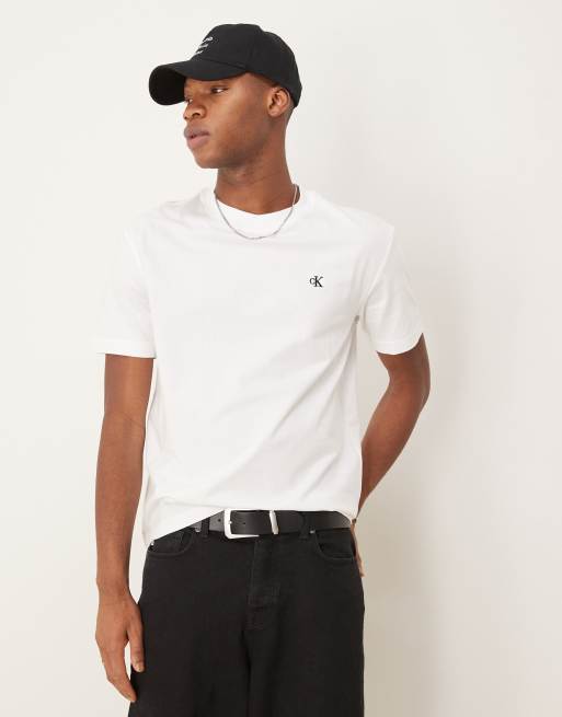 Calvin Klein Jeans logo back print t-shirt in white, 4 of 4