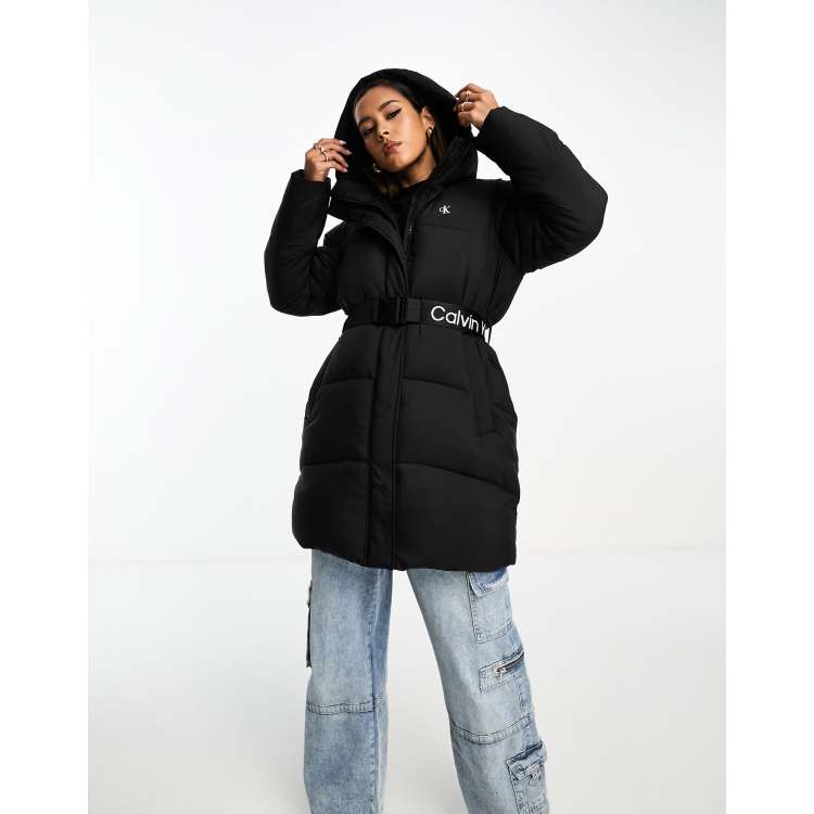 Calvin klein jeans clearance hooded down jacket