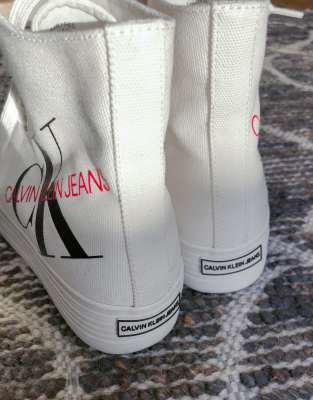 calvin klein white high tops