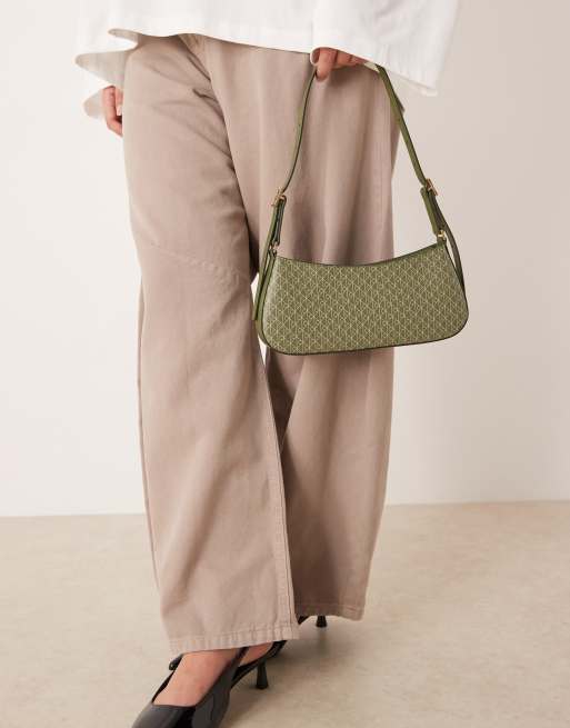 Calvin Klein Jeans logo print shoulder bag in olive, 3 of 4