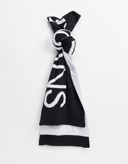 Calvin Klein Jeans logo scarf in black