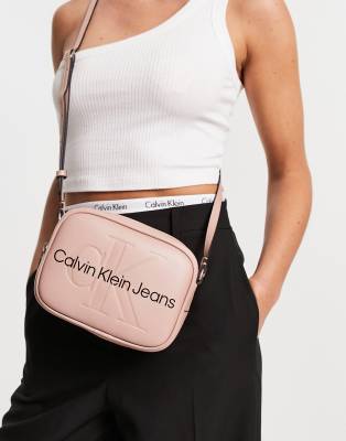 Calvin Klein Must Monogram Brown Camera Crossbody Bag