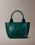 [Calvin Klein Jeans] Calvin Klein Jeans logo small tote bag with strap in green One Size Mid Green