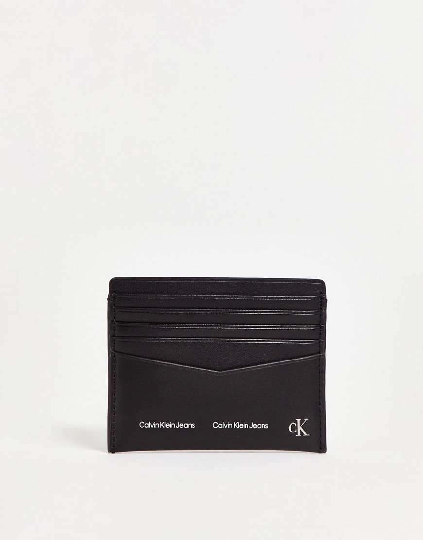 Calvin Klein Jeans Est.1978 Logo Stripe Cardholder In Black