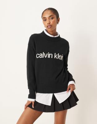 Calvin Klein Jeans Est.1978 Logo Sweater In Black