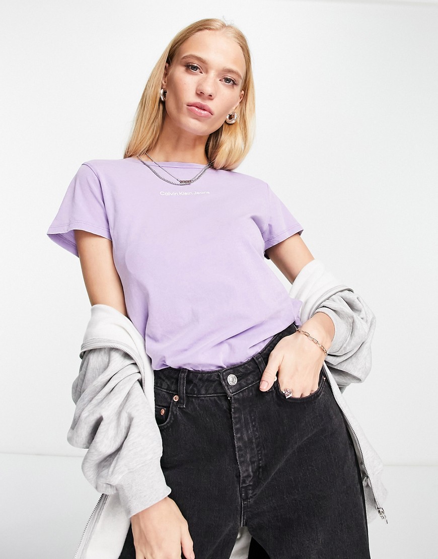 Calvin Klein Jeans logo t-shirt in purple