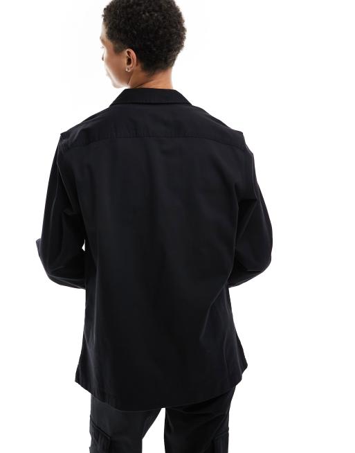Calvin Klein Jeans logo utility shirt in black, 2 of 4