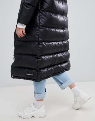 calvin klein jeans long line padded jacket